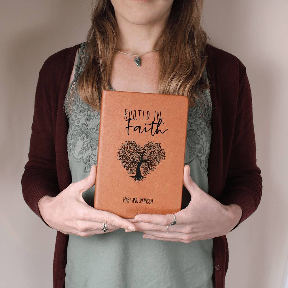 Rooted in Faith Personalized Leather Journal