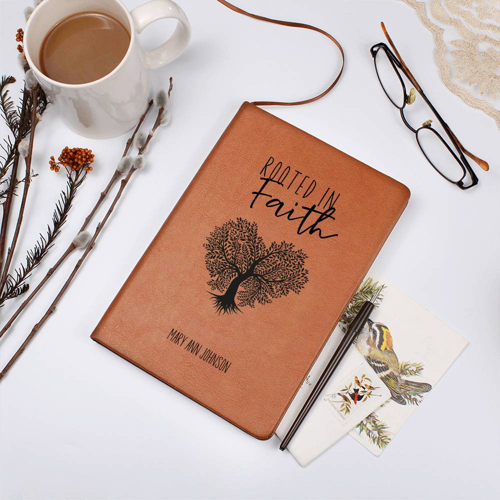 Rooted in Faith Personalized Leather Journal