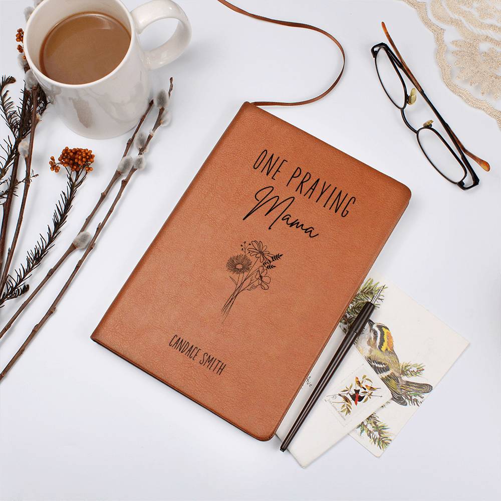 One Praying Mama Personalized Leather Prayer Journal