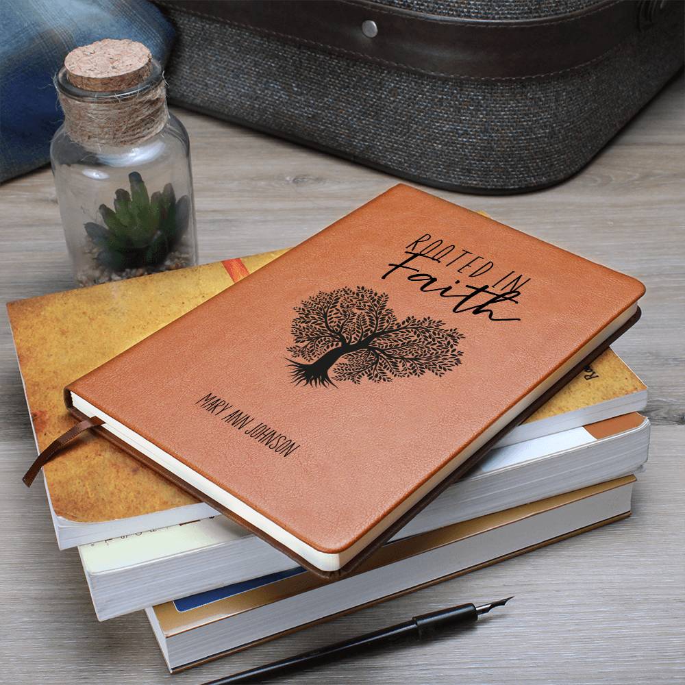 Rooted in Faith Personalized Leather Journal