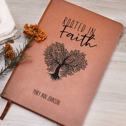 Rooted in Faith Personalized Leather Journal