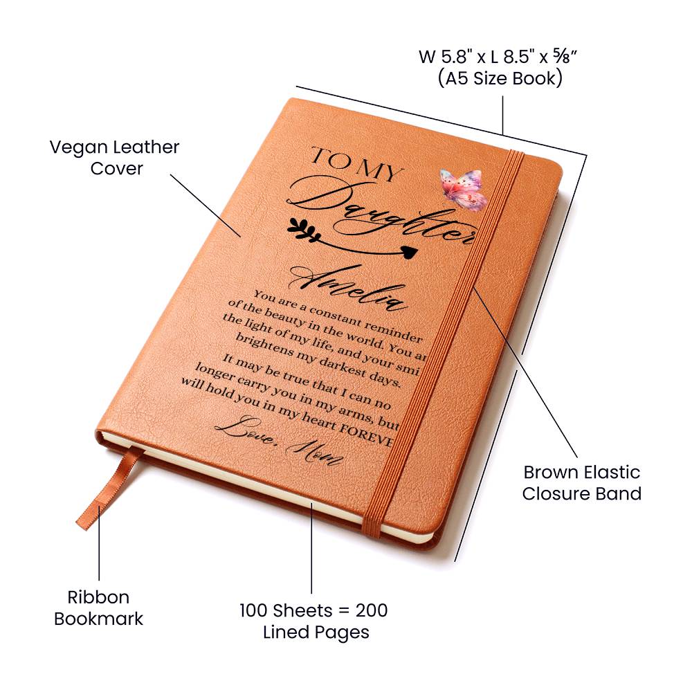 Pink Butterfly Personalized Daughter Journal From Mom