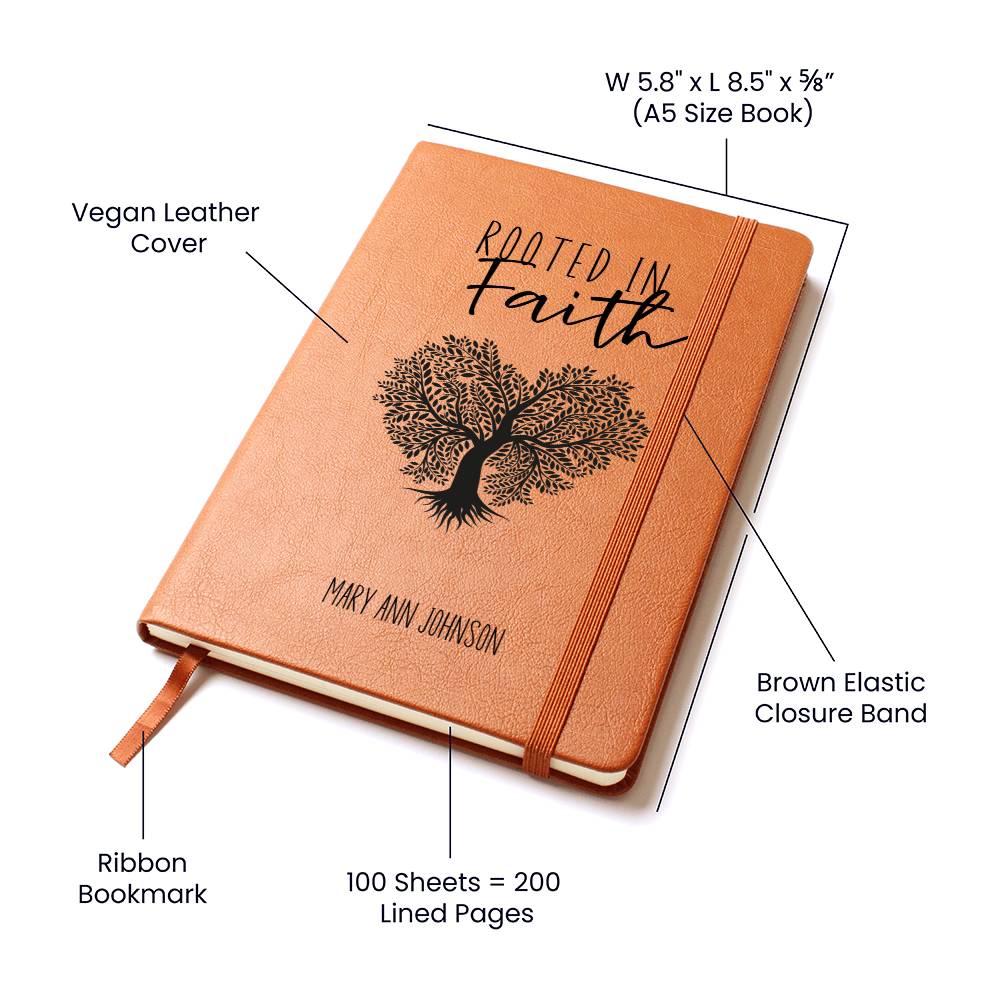 Rooted in Faith Personalized Leather Journal