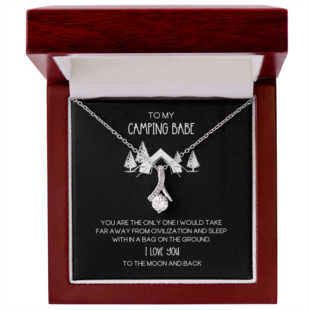 Camping Babe Funny Love Alluring Beauty Necklace