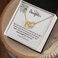Step Daughter Graduation Gift Interlocking Hearts Necklace