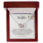 To My Step Daughter Graduation Interlocking Hearts Necklace