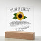 Sunflower Inspiring Sister in Christ Friendship Acrylic Plaque