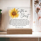 Sister in Christ Sunflower Friendship Square Acrylic Plaque