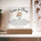 Sister in Christ Perfect Time Friendship Acrylic Plaque