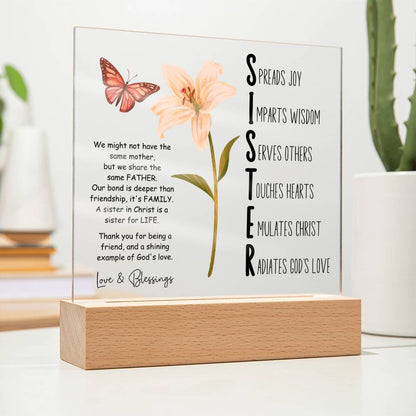 Sister in Christ Acronym Christian Friendship Acrylic Plaque
