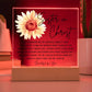 Sister in Christ Sunflower Friendship Square Acrylic Plaque