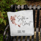 Sister in Christ Personalized Tote Bag for Christian Women, Flower Tote Bag Gifts for Christians Custom Canvas Bag Faith Gifts Christian Tote Bag