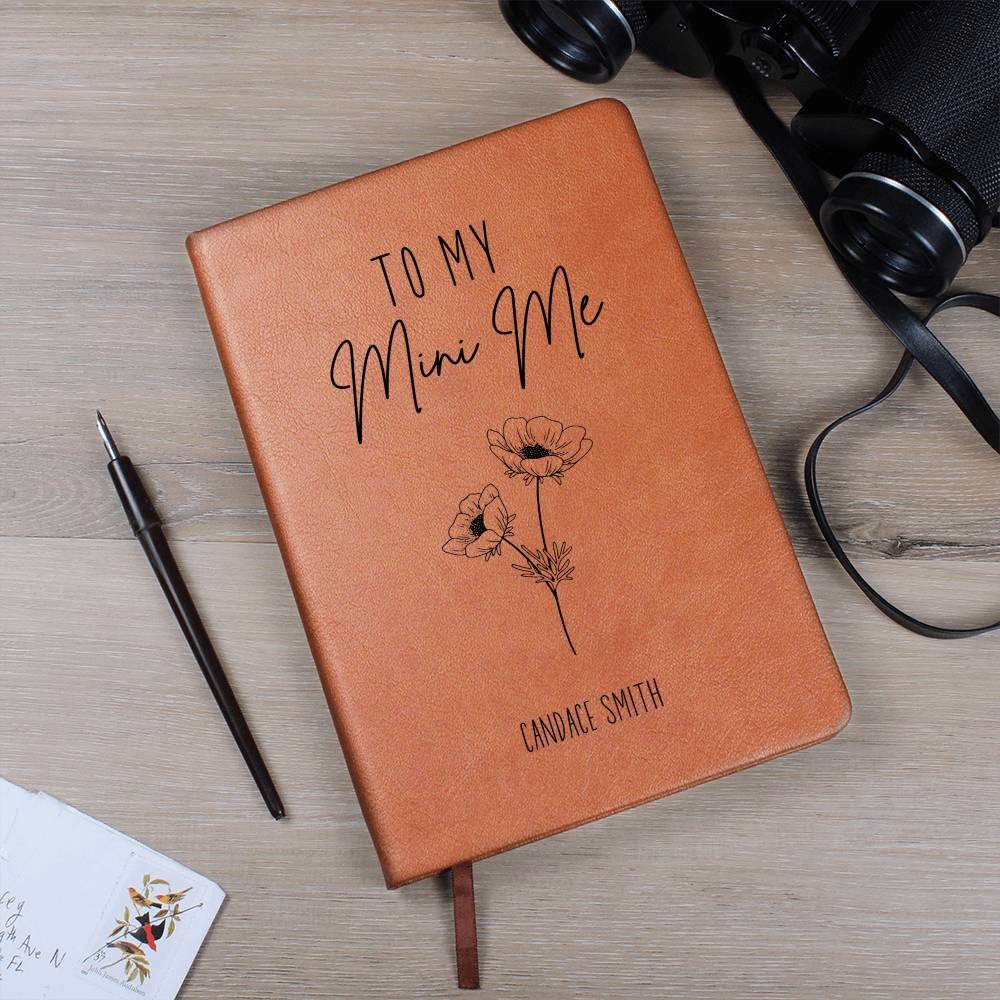 To My Mini Me Personalized Leather Journal, Letters to My Daughter Journal, Custom Leather Notebook to Daughter Keepsake Journal
