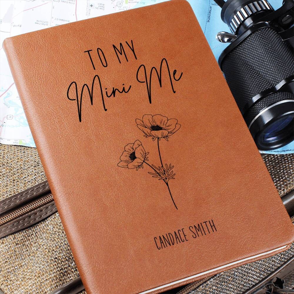 To My Mini Me Personalized Leather Journal, Letters to My Daughter Journal, Custom Leather Notebook to Daughter Keepsake Journal