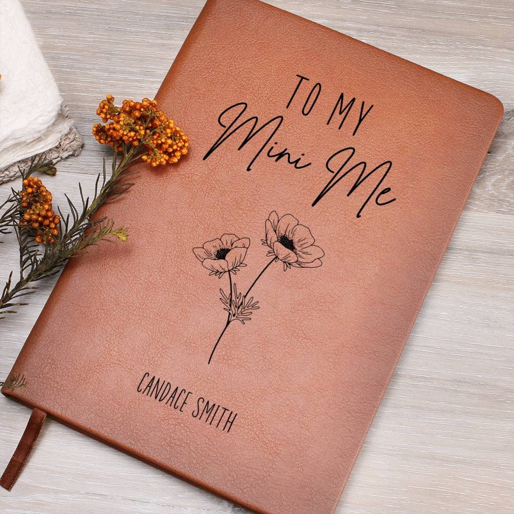 To My Mini Me Personalized Leather Journal, Letters to My Daughter Journal, Custom Leather Notebook to Daughter Keepsake Journal